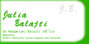 julia balajti business card